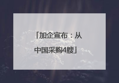 加企宣布：从中国采购4艘