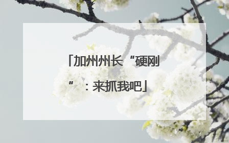 加州州长“硬刚”：来抓我吧