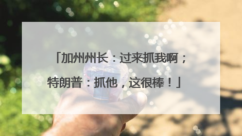 加州州长：过来抓我啊；特朗普：抓他，这很棒！