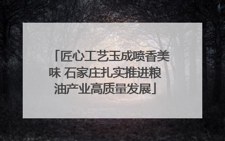 匠心工艺玉成喷香美味 石家庄扎实推进粮油产业高质量发展
