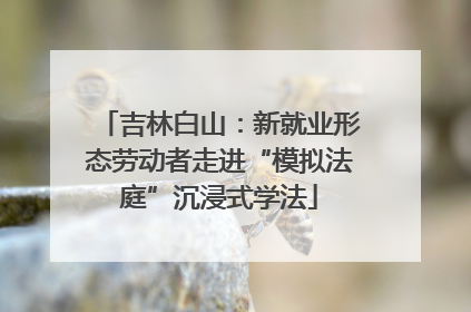 吉林白山：新就业形态劳动者走进“模拟法庭”沉浸式学法