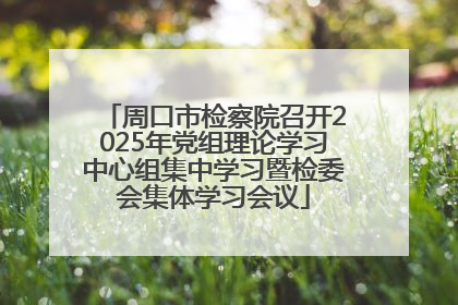 周口市检察院召开2025年党组理论学习中心组集中学习暨检委会集体学习会议