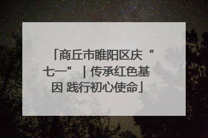 商丘市睢阳区庆“七一”｜传承红色基因 践行初心使命