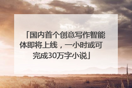 国内首个创意写作智能体即将上线，一小时或可完成30万字小说