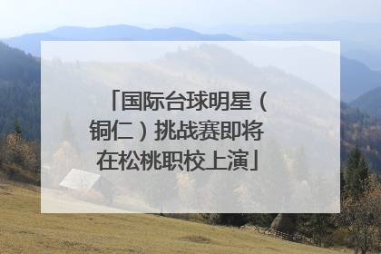 国际台球明星（铜仁）挑战赛即将在松桃职校上演