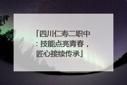 四川仁寿二职中：技能点亮青春，匠心接续传承