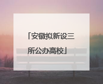 安徽拟新设三所公办高校