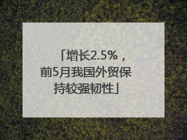 增长2.5%，前5月我国外贸保持较强韧性