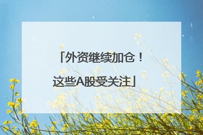 外资继续加仓！这些A股受关注