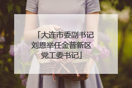 大连市委副书记刘恩举任金普新区党工委书记