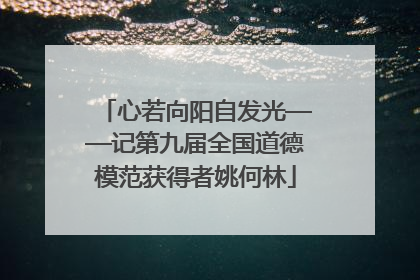 心若向阳自发光——记第九届全国道德模范获得者姚何林