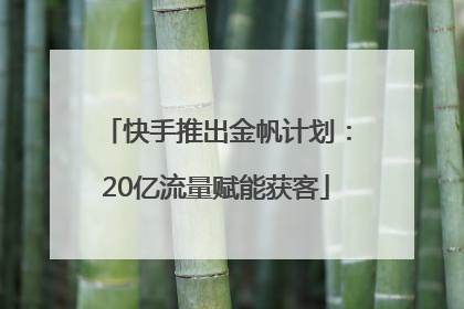 快手推出金帆计划：20亿流量赋能获客