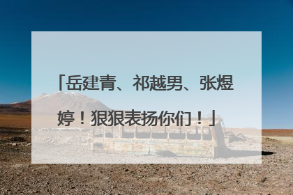 岳建青、祁越男、张煜婷！狠狠表扬你们！
