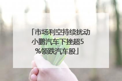 市场利空持续扰动 小鹏汽车下挫超5%领跌汽车股