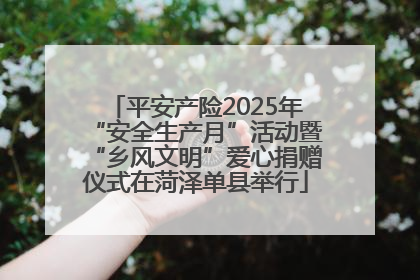 平安产险2025年“安全生产月”活动暨“乡风文明”爱心捐赠仪式在菏泽单县举行