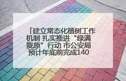 建立常态化植树工作机制 扎实推进“绿满陇原”行动 市公安局预计年底前完成1402亩绿化任务