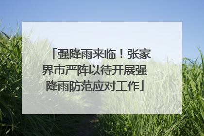 强降雨来临！张家界市严阵以待开展强降雨防范应对工作