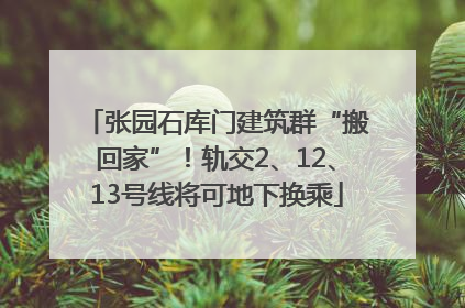 张园石库门建筑群“搬回家”！轨交2、12、13号线将可地下换乘