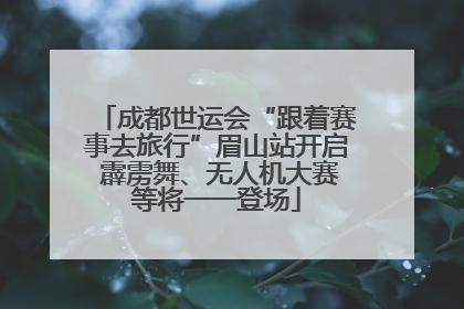 成都世运会“跟着赛事去旅行”眉山站开启 霹雳舞、无人机大赛等将一一登场