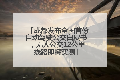 成都发布全国首份自动驾驶公交白皮书，无人公交12公里线路即将实测