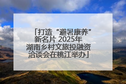 打造“避暑康养”新名片 2025年湖南乡村文旅投融资洽谈会在桃江举办