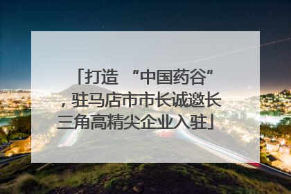 打造 “中国药谷”，驻马店市市长诚邀长三角高精尖企业入驻