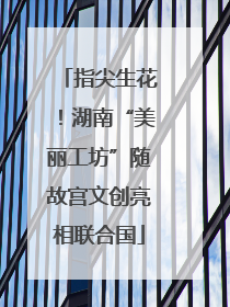 指尖生花！湖南“美丽工坊”随故宫文创亮相联合国