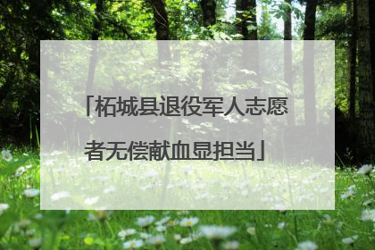 柘城县退役军人志愿者无偿献血显担当