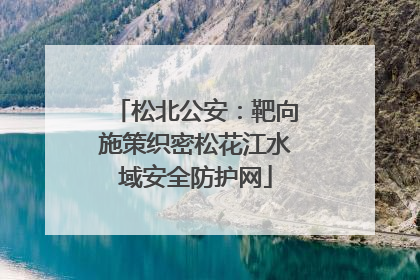 松北公安：靶向施策织密松花江水域安全防护网