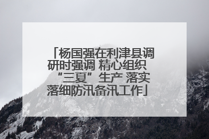 杨国强在利津县调研时强调 精心组织“三夏”生产 落实落细防汛备汛工作