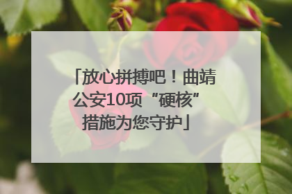 放心拼搏吧！曲靖公安10项“硬核”措施为您守护