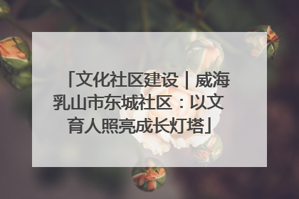 文化社区建设｜威海乳山市东城社区：以文育人照亮成长灯塔