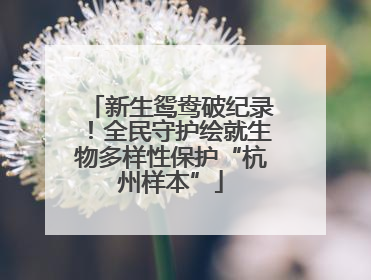 新生鸳鸯破纪录！全民守护绘就生物多样性保护“杭州样本”