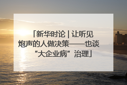 新华时论 | 让听见炮声的人做决策——也谈“大企业病”治理
