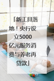新工具落地！央行设立5000亿元服务消费与养老再贷款