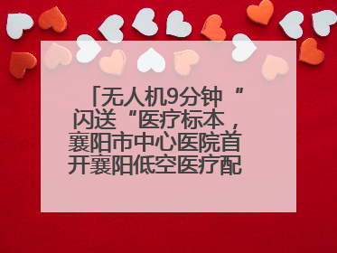 无人机9分钟“闪送“医疗标本，襄阳市中心医院首开襄阳低空医疗配送“空中快