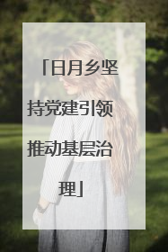 日月乡坚持党建引领推动基层治理