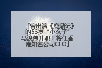 曾出演《鹿鼎记》的53岁“小玄子”马浚伟升职！将任香港知名公司CEO