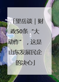 望岳谈｜财政50条“大动作”，这是山东发展民企的决心