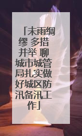 未雨绸缪 多措并举 聊城市城管局扎实做好城区防汛备汛工作