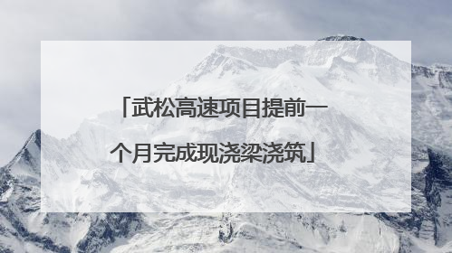 武松高速项目提前一个月完成现浇梁浇筑