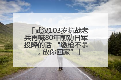 武汉103岁抗战老兵再喊80年前劝日军投降的话 “缴枪不杀，放你回家”