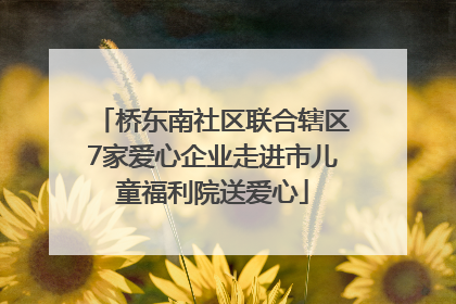 桥东南社区联合辖区7家爱心企业走进市儿童福利院送爱心