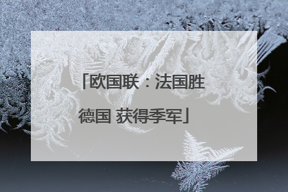 欧国联：法国胜德国 获得季军