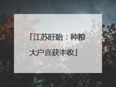 江苏盱眙：种粮大户喜获丰收