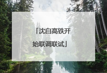 沈白高铁开始联调联试