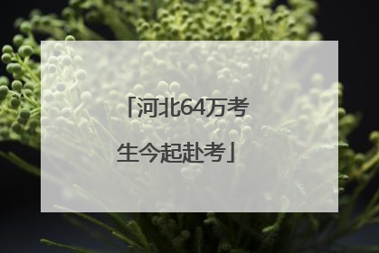 河北64万考生今起赴考