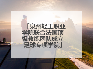泉州轻工职业学院联合法国顶级教练团队成立足球专项学院