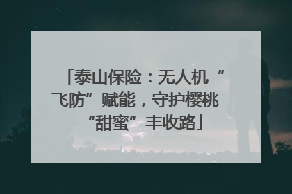 泰山保险：无人机“飞防”赋能，守护樱桃“甜蜜”丰收路