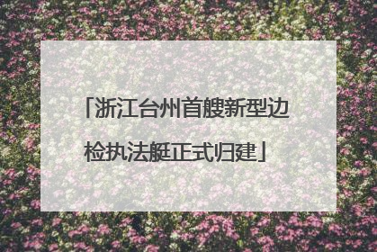 浙江台州首艘新型边检执法艇正式归建
